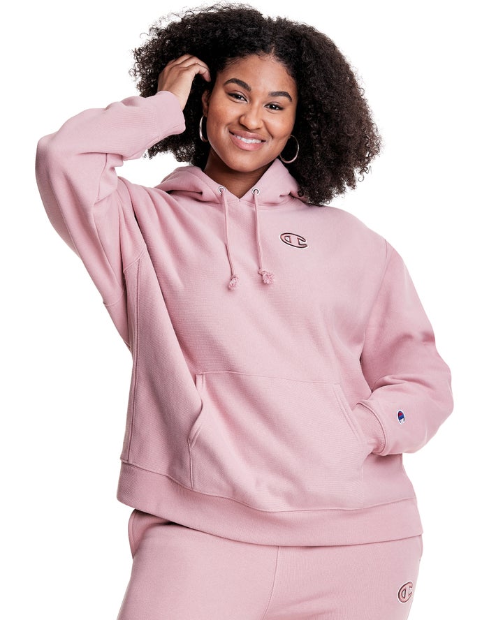 Champion Plus Reverse Weave Triple Outline Logo Hoodie Dames - Roze - Belgie 5673OGZLM